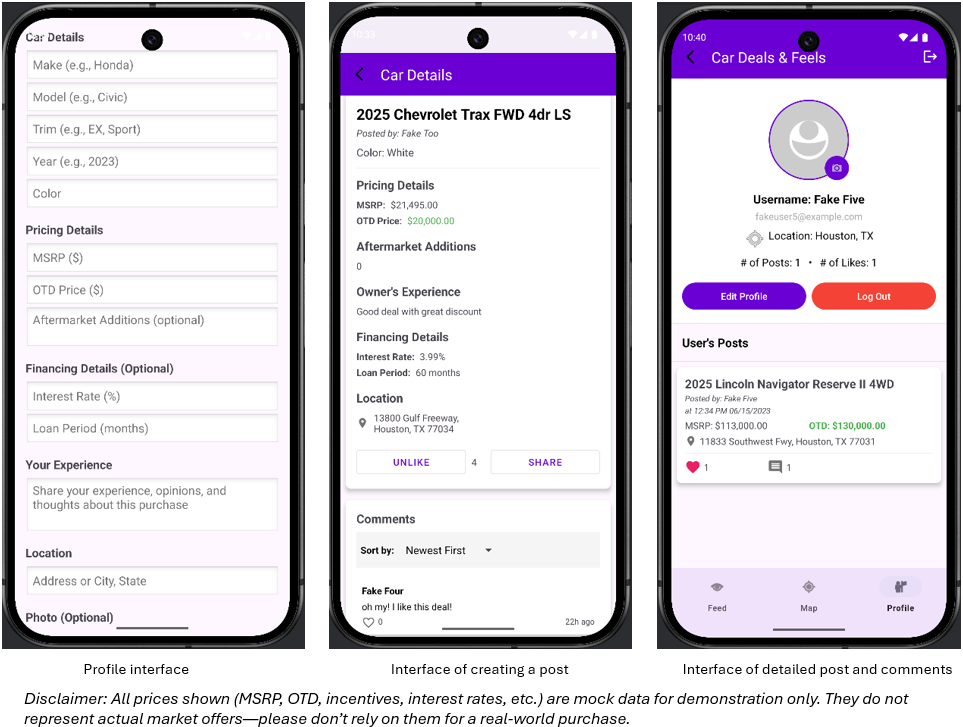 Car Deals & Feels mobile view